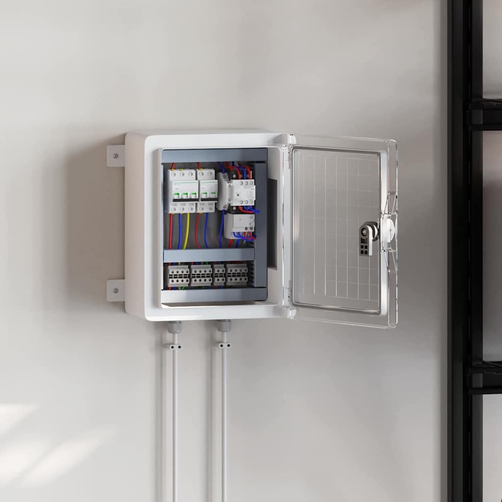 Steuerungsschrank Grau 32 x 13 x 30 cm ABS Kunststoff wetterfest für Werkstatt, Baustelle, Innen- und Außenbereich, Kabel, Leitung, Verteilerdose, Schutz, Installation, Stromversorgung