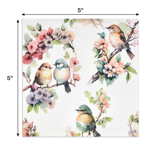 Gift-Boutique-100-Spring-Bird-Floral-Cocktail-Beverage-Napkins-Disposable-Paper-Summer-Birds-Flowers-Watercolor-Dessert-Napkin-Birthday-Party-Supplies Gift Boutique 100 Spring Bird Floral Cocktail Beverage Napkins Disposable Paper Summer Birds Flowers Watercolor Dessert Napkin Birthday Party Supplies