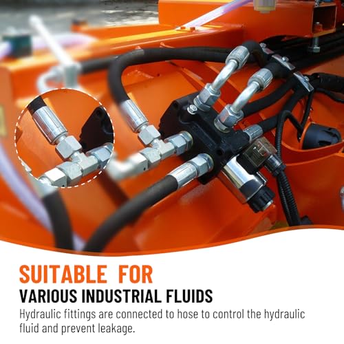 Image of 12 Pack JIC Hydraulic Hose Fittings: 3 /4 inch I.D. Hose x 3 /4 inch JIC 37 Female with Protection Cover Hydraulic Hose End Swivel Crimp Fitting Kits