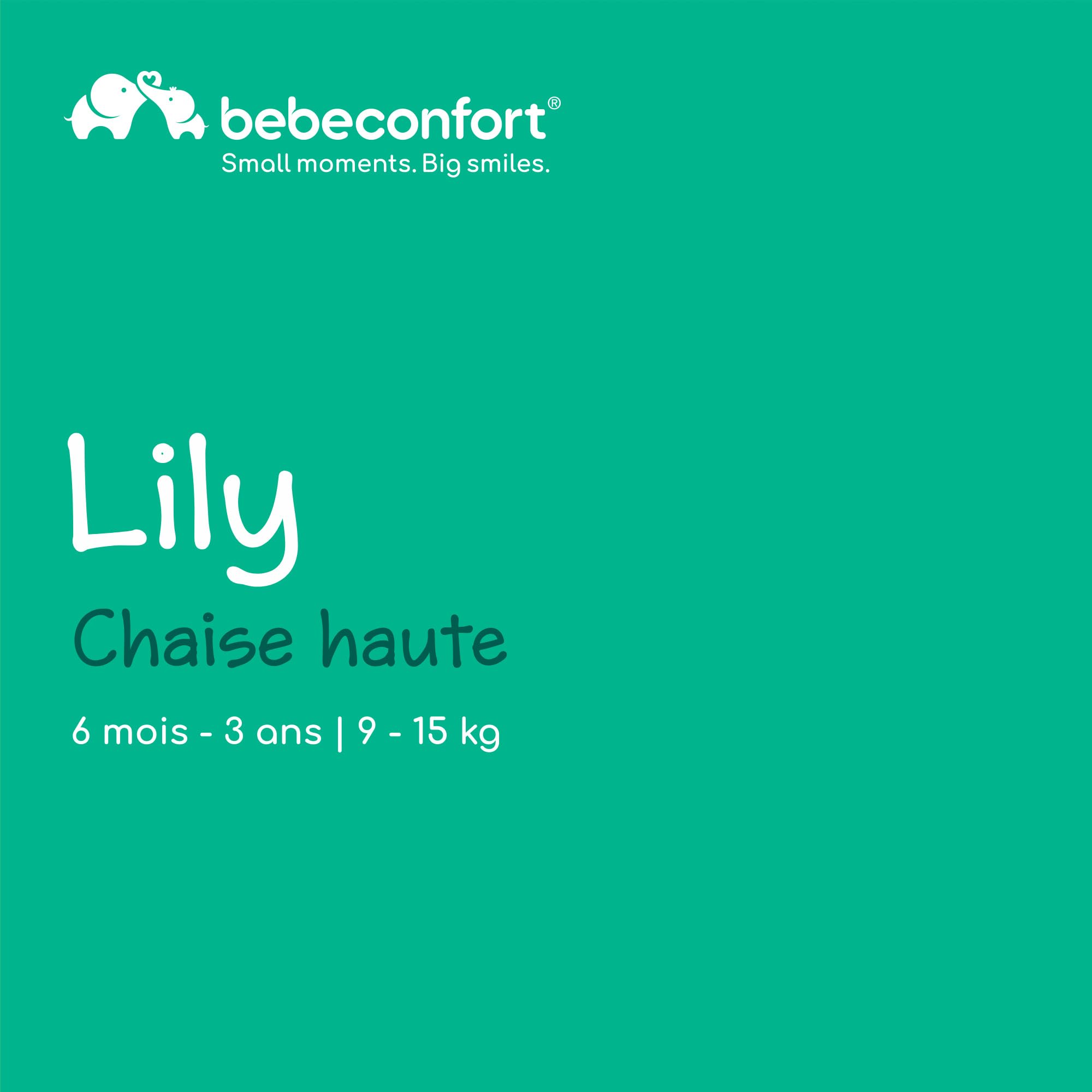 Bebeconfort Lily chaise haute bébé 6 mois à 3 ans 9-15 kg pliage compact 4 kg Tinted Graphite