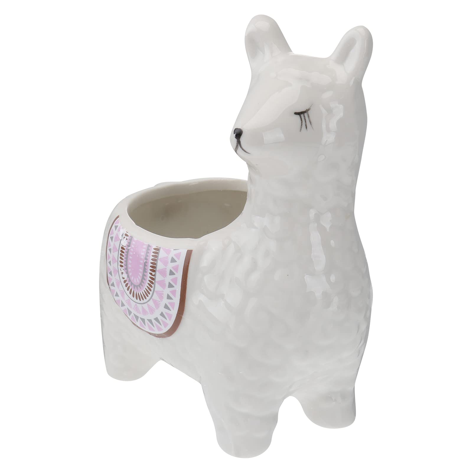 Healifty Animal Succulent Plant Pots Alpaca Fairy Garden Flowerpot Llama Lamb Decorative Cactus Plant Pot Resin Garden Planters Pottery Planters