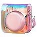 FINTIE Funda para Fujifilm Instax Mini 9/Mini 8+/Mini 8 - Bolsa Protectora Transparente de Colores para Cámara Instantánea con Correa Desmontable, Cristal de Colores