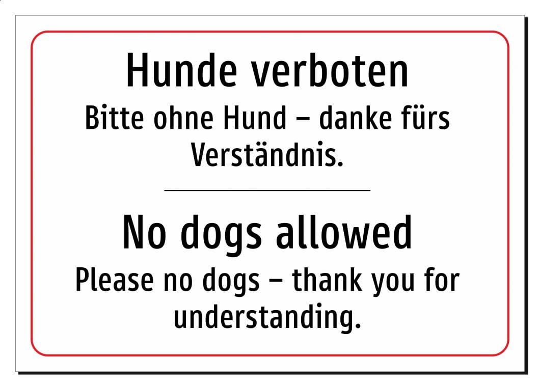 44037-DEEN-T-09 | Hunde verboten/No dogs allowed Schild zweisprachig