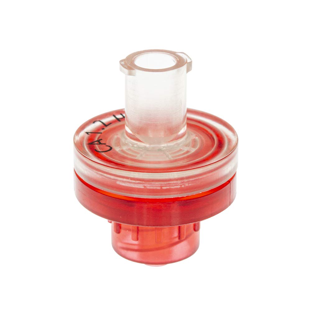 GVS Filter Technology, Spritzenfilter, ABLUO, 13mm, CA Membran, 1.2µm, Acrylic Gehäuse, Red Color, 100/pk