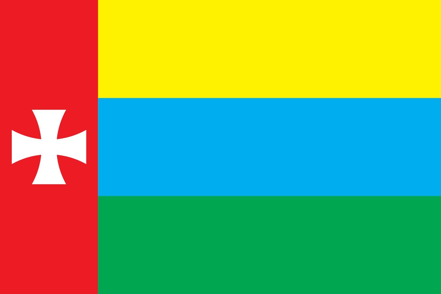 Drapeau Kremenets Raion grand format de l'Oblast de Ternopil pour mât extérieur