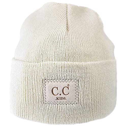 C.C Kids' Children's Winter Knit Plain Cuff Skull Cap Beanie Hat3