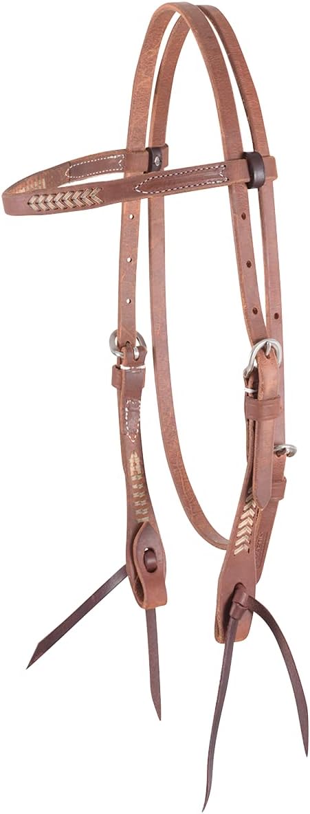 Martin Saddlery Rawhide Laced Browband Headstall, Natural