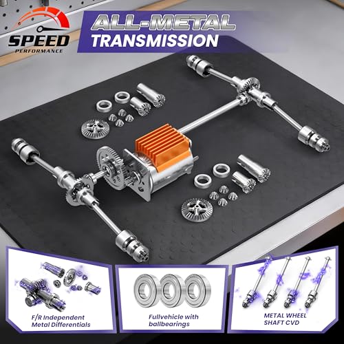Image of X-TMAGA Remote Control RC Cars 1:16 Monster Truck Toys Cars for Adult & Boys, 4WD Off-Road, Metal Transmission Parts, High Speed Fast 40+ KPH, 4X4 Waterproof with 2 Rechargeable Batteries (HS16-83)