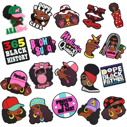 Cute Backpacks Pins Bulk 20 Piece Cute Black Girl Funny Lapel Pins DIY Cool Aesthetic Girls Power Brooch Pin Badges Set Anime Black History Month Button Pin for Backpacks Cloths Decor Accessories gift