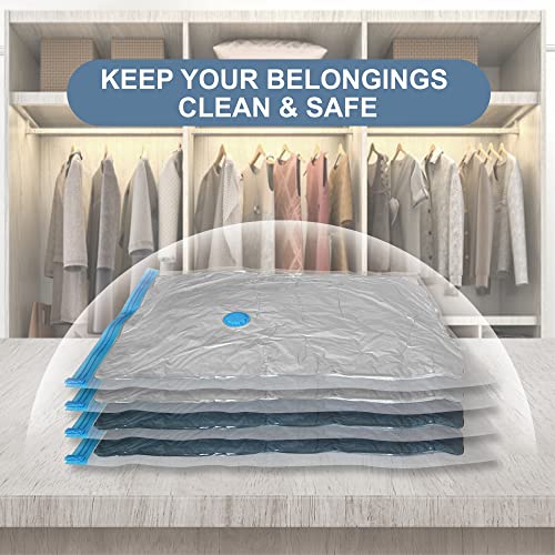 Roomipro Space Saver Vacuum Storage Bags, 8 Medium Vacuum Sealer Bags With Pump, Storage Vacuum Sealed Bags For Clothing, Comforters, Blanket Storage, Bedding #TOP2