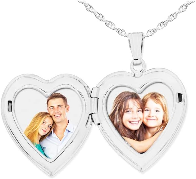 PicturesOnGold.com Sterling Silver Horseshoe Heart Locket 3/4 Inch X 3/4 Inch - Image 5