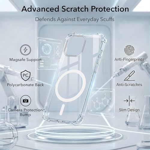 Image of Jkobi Shockproof Crystal-Clear Back Cover for Apple iPhone 14 Pro (Magsafe Wireless Support | Drop & Camera Protection | Hard Polycarbonate)