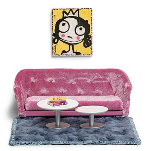 Melody Jane Lundby Dollhouse Living Room Furniture Set Modern Sofa and Coffee Tables