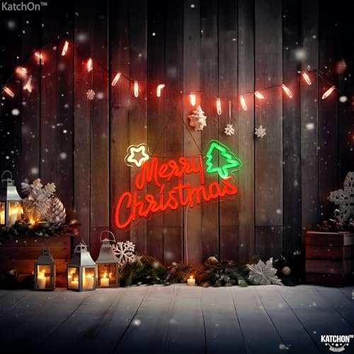 Image of KatchOn, Merry Christmas Light Up Sign - Large, 17x11 Inch | Merry Christmas Neon Sign | Lighted Christmas Sign for Christmas Tree Decorations | Merry Christmas Led Sign, Christmas Party Decorations