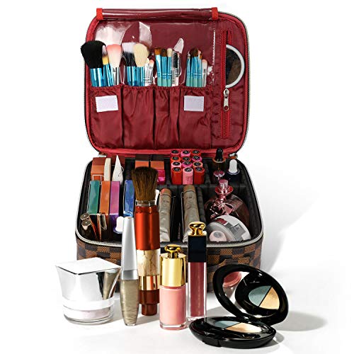 Miubox Makeup Bag Organizer Travel Train Case,Brown