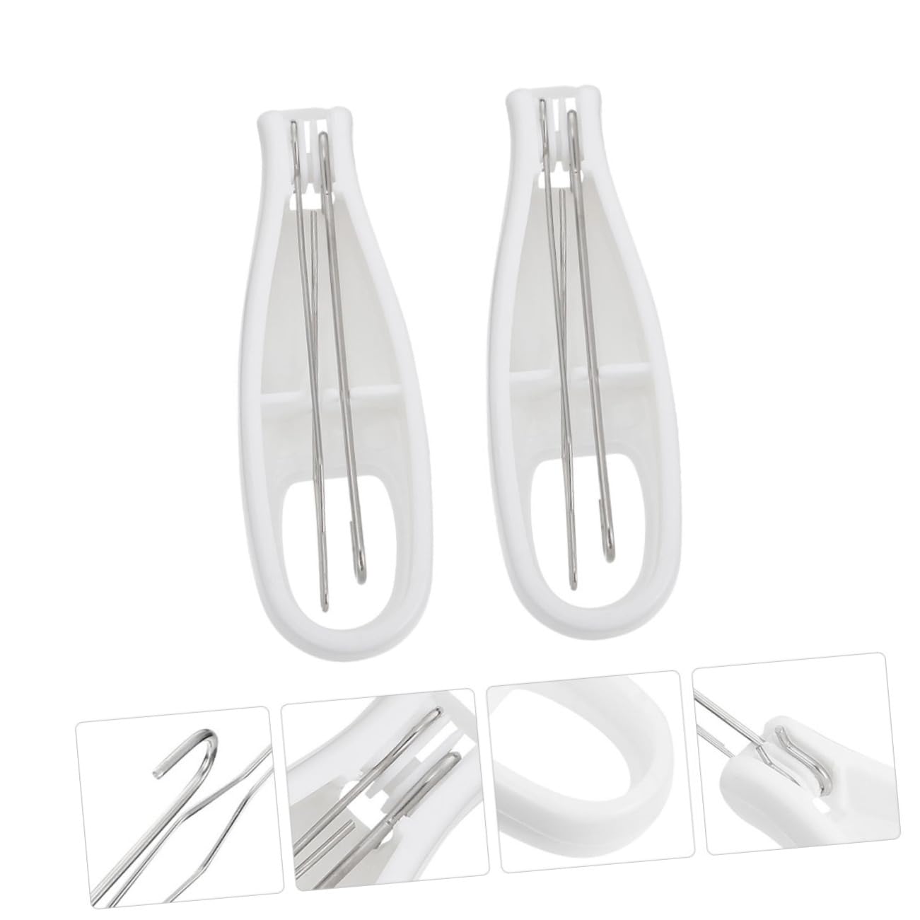 SEWOART 2pcs Zipper Puller Button Zipper Coat Buttoning Aid Dressing Helper Device Button Hook Zipper Helper Clothes Wearing Assistance Tool Button Assist Device Hand Tools White Steel