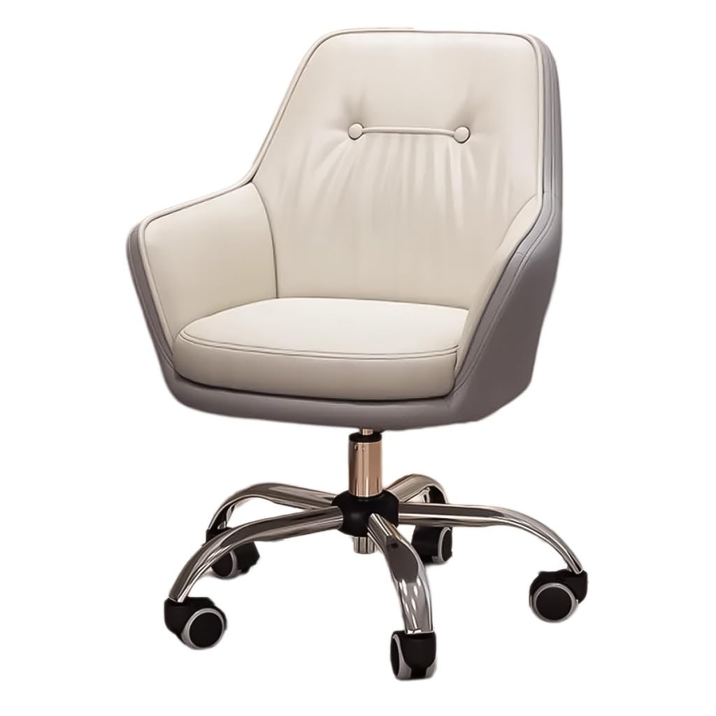 Siège pivotant ergonomique beige pour bureau salon et chambre