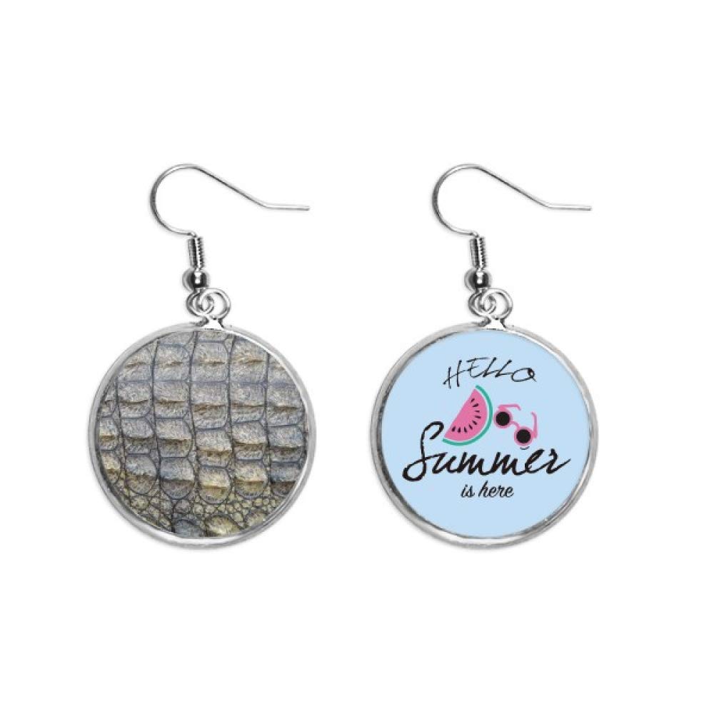 Pendientes de sandía tipo gota abstracta con textura de piel de cocodrilo 5