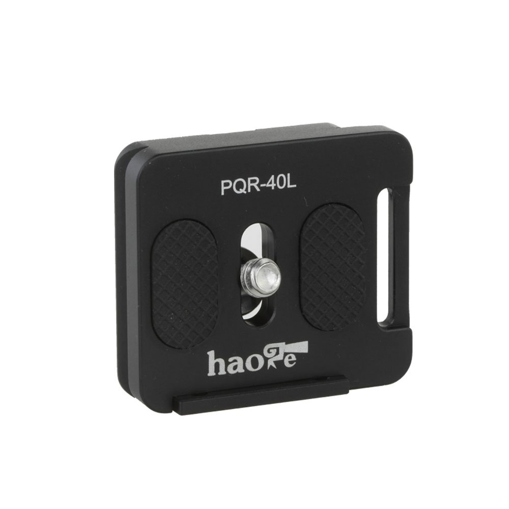 HaogePQR-40L 40mm Universal Camera Quick Release Plate with Retractable Lip Flange for Arca Swiss Standard Tripod Ball Head Ballhead Clamp