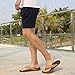 MEGNYA Men's Orthopedic Thong Sandals: Casual WaterProof Plantar Fasciitis Arch Support Flat Feet Leather Flip Flops, Comfortable Summer Travel Fashion Leisure Beach Slippers Khaki Brown Size 11