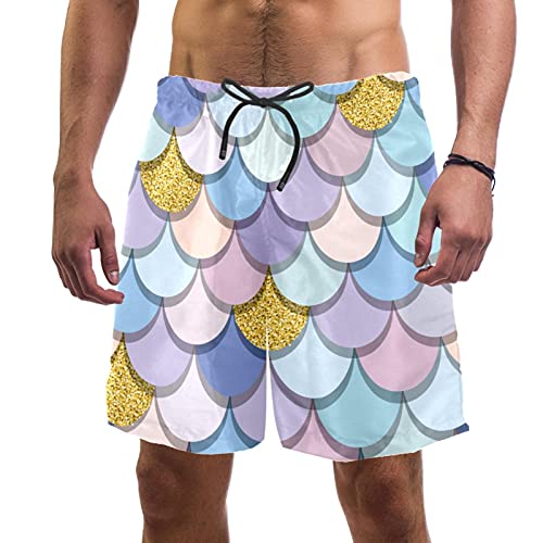 Short de bain multicolore motif écailles | Matière légère et coupe taille élastique L