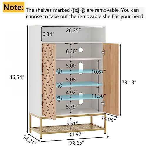 Shoe-Organizer-with-Doors-Shoe-Storage-Cabinet-with-Adjustable-Shelves-for-Entryway-7-Tier-Entryway-Shoe-Rack-Storage-for-Hallway-Closet-Living-Room Shoe Organizer with Doors Shoe Storage Cabinet with Adjustable Shelves for Entryway 7 Tier Entryway Shoe Rack Storage for Hallway Closet Living Room