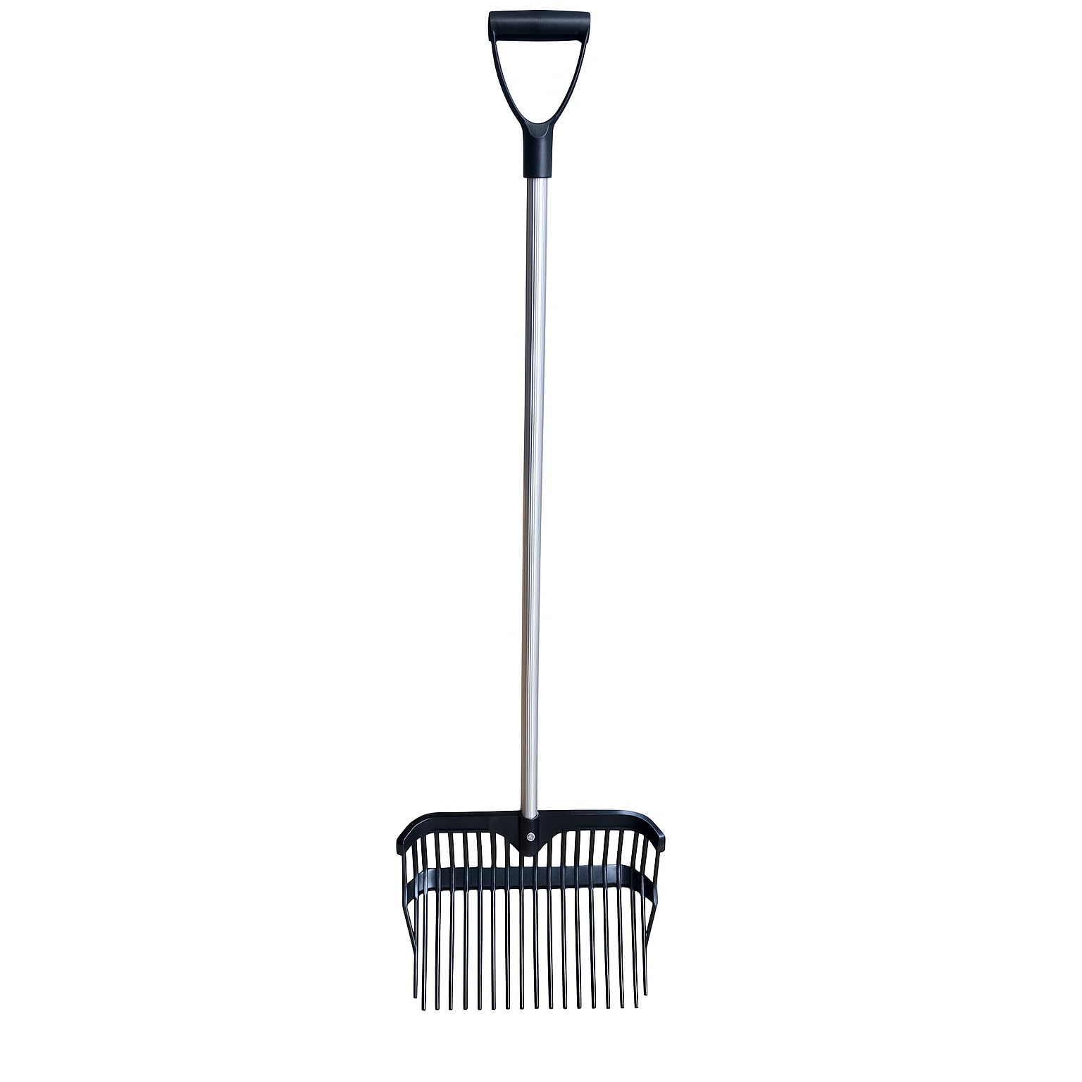 GS Equestrian Shavings Fork, Lightweight Aluminium Stem, Hard-Plastic Head, Ergonomic D-Grip Handle (Black)