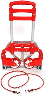 FRITHJILL Collapsible Trolley, Portable Aluminum Folding Hand Truck,165lbs Capacity Hand Cart, Ideal for Home, Auto, Office, Travel Use