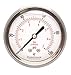 2-1/2" Liquid Filled Pressure Gauges - Stainless Steel Case, Brass, 1/4" NPT, Center Back Mount Connection 0-100PSI