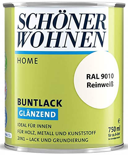DurAcryl Buntlack Reinweiß 750 ml RAL 9010 Glänzend Schöner Wohnen