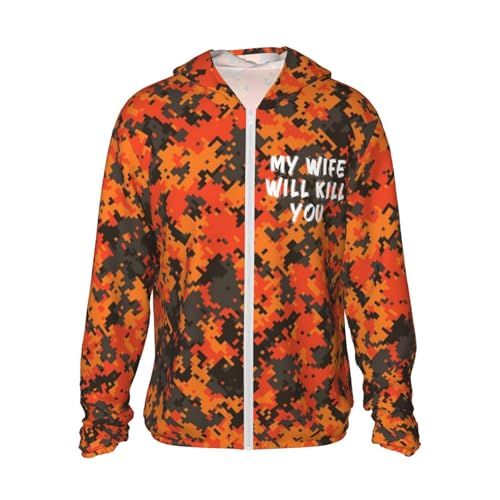 My Wife Will Kill You Men's Sun Protection Shirts with Zipper Women's Long Sleeve SPF Uv Shirt,