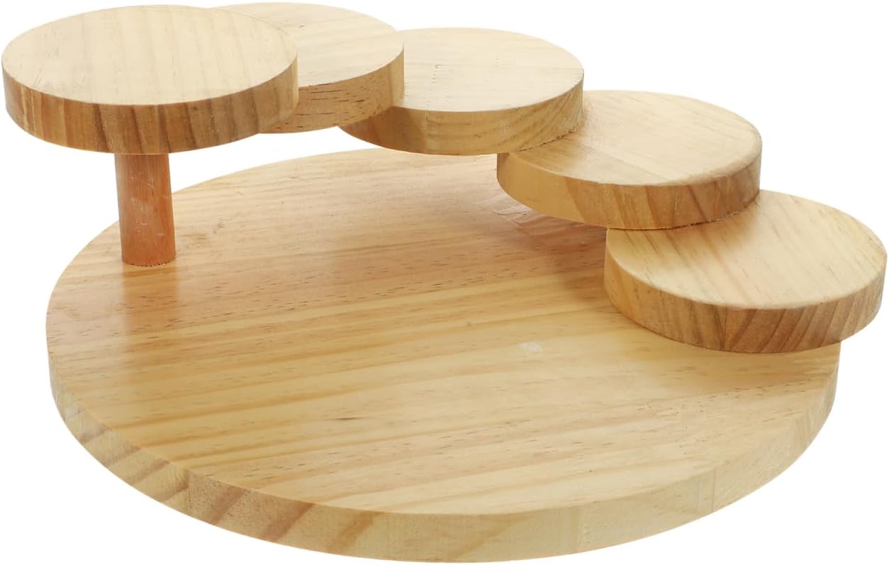 Luxshiny Bandeja de Sushi Giratoria de Madera de 10.62 Pulgadas