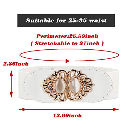 Image of Futurekart Ladies Belt Gorgeous Buckel Elastic Embellished Waist Belt Decorative Stretch Waist Band for Women Dresses V stylish
