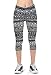 Women's Active Workout Capri Leggings Shorts Stretchy Tights(Black stripe,M)