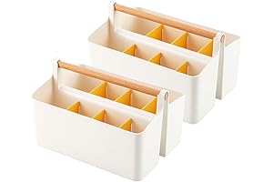 Marker and Pencil Organizer for Desk - Portable Art Caddy with DIY Dividers