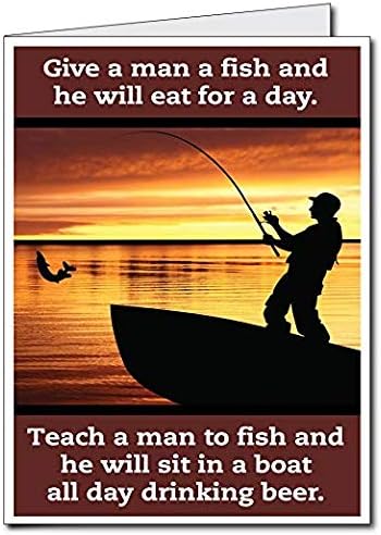 VictoryStore Jumbo Greeting Cards: Giant Retirement Card (Fisherman Silhouette), 2 feet x 3 feet Card with Envelope