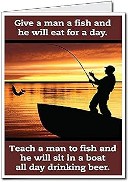 VictoryStore Jumbo Greeting Cards Giant Retirement Card Fisherman Silhouette, 2 feet x 3 feet Card with Envelope