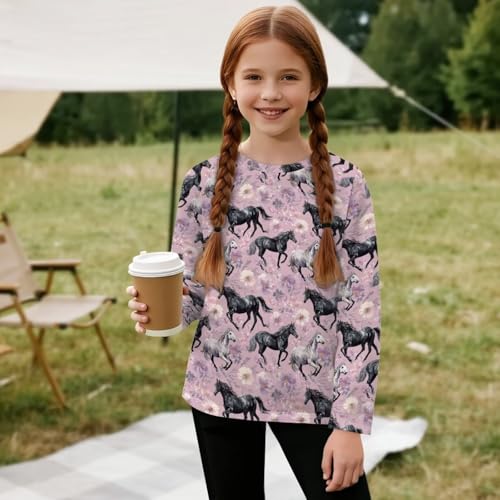 Image of Uourmeti Teens Girls Long Sleeve T Shirts Fall Outfits Boys Active Sportswear Running Tops