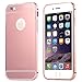 For iPhone 6 6s Case, FLOVEME [Slim Fit] [Metal Aluminum Bumper] Premium Ultra Thin Luxury Make Up Mirror with Electroplate Frame No Slip Hard Back Holder Cover for Apple iPhone 6 6s 4.7'', Rose Gold