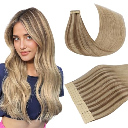 DOORES Hair Extensions Tape in Real Human Hair, Balayage Medium