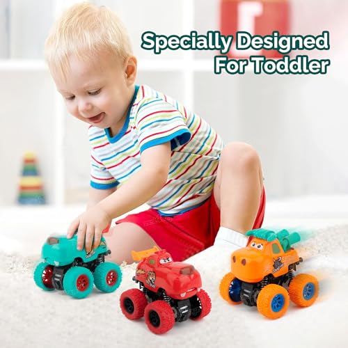 Image of Zest 4 Toyz Monster Truck 4WD Friction Powered Toy | 360 Stunt Car | Pullback Action Durable High-Density Alloy Plastic | Educational Gift Toys for Boys Girls 3-7 Years - Assorted (Pack of 3)