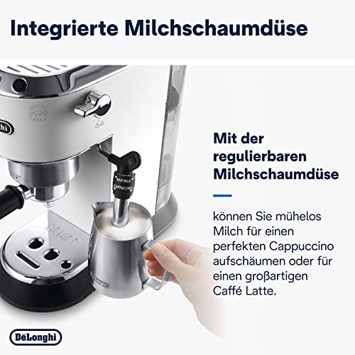 De'Longhi Dedica Style EC 685.W Espresso Siebträgermaschine, Espressomaschine mit Professioneller Milchschaumdüse, 1… – Bild 5