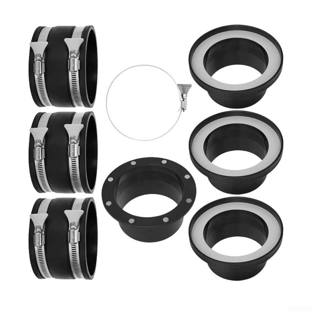 Kit di 8 connettori per la raccolta della polvere con forte sgancio rapido magnetico, adattatori per tubi in gomma flessibile da 100 mm e morsetti regolabili, guarnizioni a prova di perdite