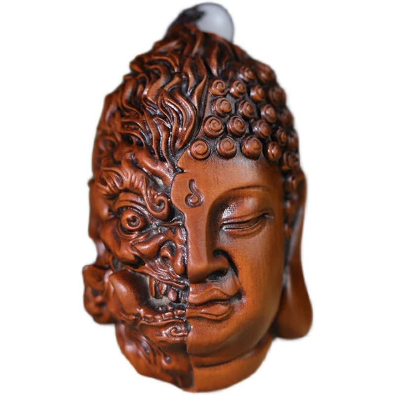 Amazon｜仏像 柘植 つげ 木彫り お守り 彫刻 キーホルダー 開運 金運