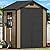 DWVO 6x4 FT Resin Storage Shed with Floor, Outdoor Storage Shed with Lockable Door, Window and Vents, Waterproof Plastic Tool Storage for Garden, Backyard, Patio, Lawn, Brown
