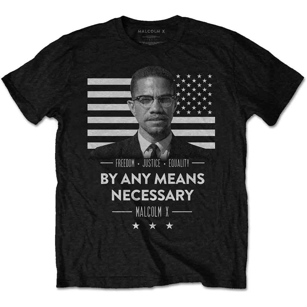Rock Off Officially Licensed Products Men's Black Rockoff Trade Malcolm X T-Shirt - Small