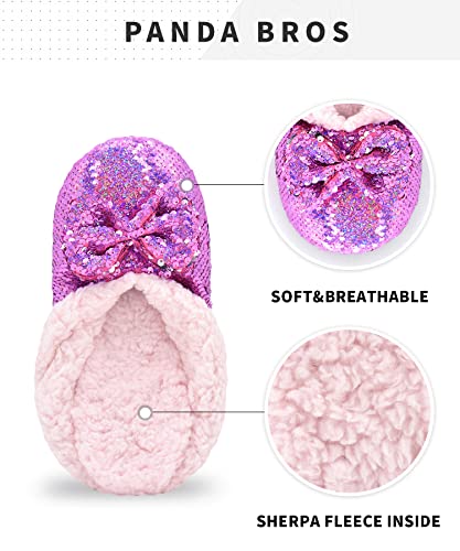 Image of Panda Bros Womens Ballerina Sequin Slippers, Bling House Slippers With Grippers