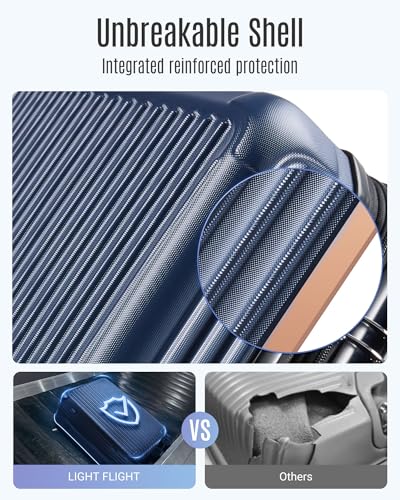 Image of LIGHT FLIGHT 3 Piece Luggage Sets With Spinner Wheels Hardshell TSA Lock | Durability, Spinner Wheels, Hardside Lightweight, TSA Lock, Durable, PC+ABS, Mobility,
