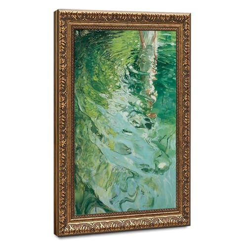 Toile paysage lac vert texturé 61x91.4 cm pour apaiser votre intérieur