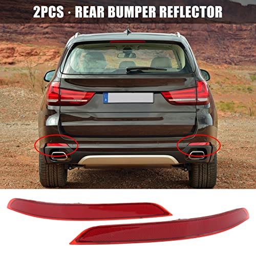 Image of EVGATSAUTO Rear Bumper Reflector, 2PCs Rear Tail Bumper Reflector Assembly Decorative Replacement for X5 F15 2014 2015 2016 2017 2018 63147290091 63147290092